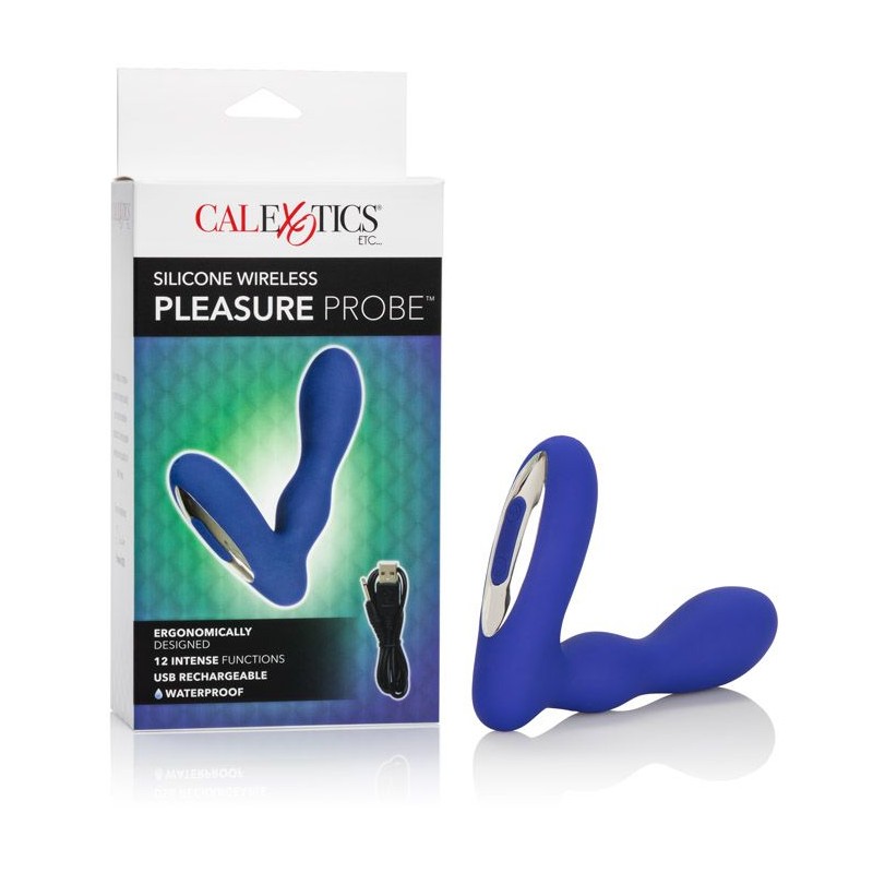 Plug/vibr-WIRELESS PLEASURE PROBE BLUE